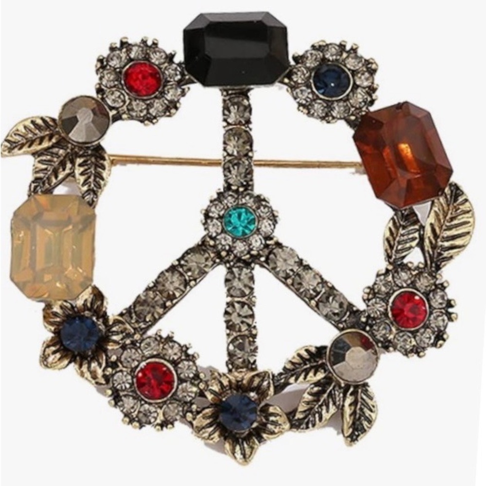 Elegant Gold and Multicolor Brooch